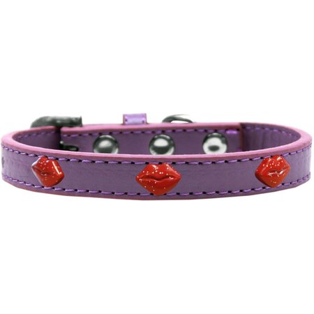 PET PAL Red Glitter Lips Widget Dog CollarLavender Size 14 PE797616